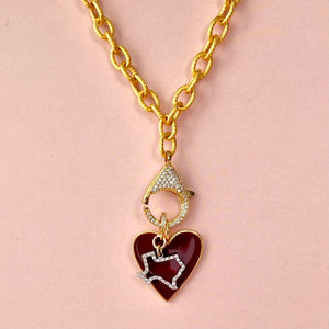 
                
                    Load image into Gallery viewer, 18&amp;quot; Gold Chain Texas Love Charm Necklace
                
            
