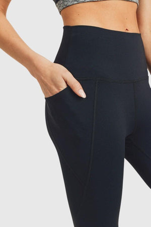 
                
                    Load image into Gallery viewer, Mono B Tapered Band Essential Solid High-Waist Leggings
                
            
