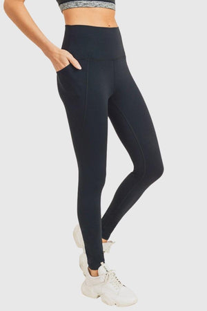 
                
                    Load image into Gallery viewer, Mono B Tapered Band Essential Solid High-Waist Leggings
                
            